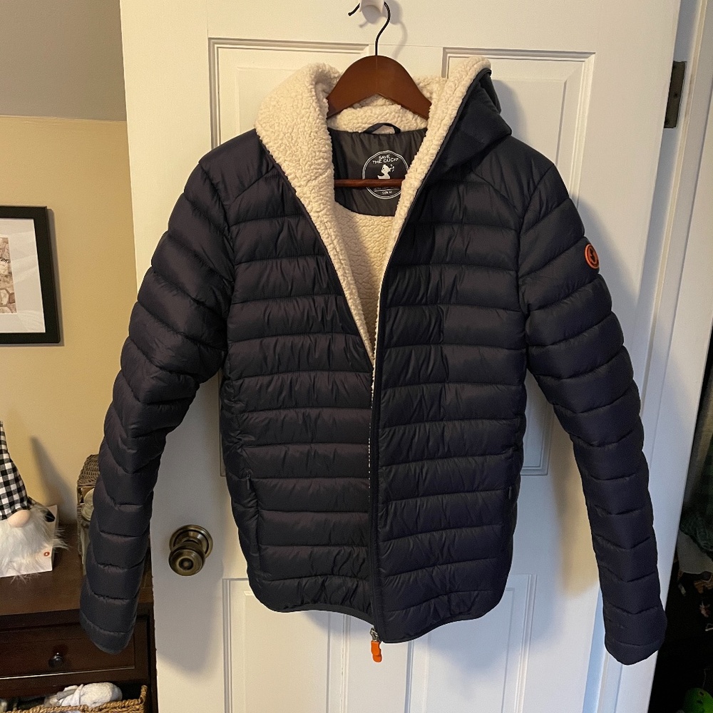Save the Ducks Hooded Puffer w/Faux Sherpa (M)